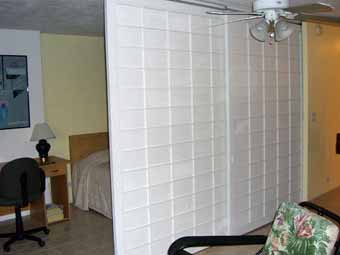 Shoji doors shut on sleeping area